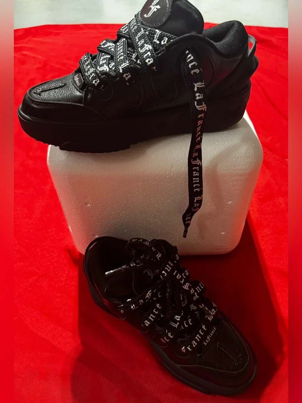 Puma Black Platform Sneakers with Branded Ribbon Laces